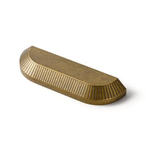 Goo-Ki 6 Pack 5 Inch Antique Brass Half-Moon Cabinet Cup