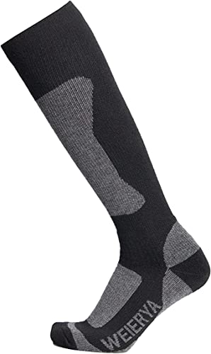 Weierya Skiing, Snowboarding Socks, 20% Merino Wool&High Content Of Elastic Suitable For Winter Outdoor Sports, Over The Calf, Unisex, 2 Pack Dark Grey Large #TOP2