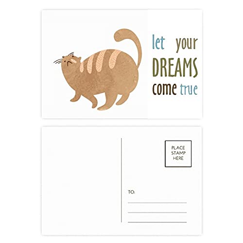 Cartes postales chat aquarelle marron : lot 20 correspondance et voeux