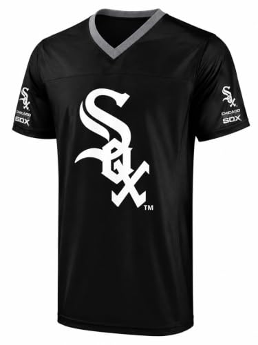 Image of FOCO MLB Men's Officially Licensed Primary Logo Wordmark Ballpark Team Color Baseball Performance V-Neck Top