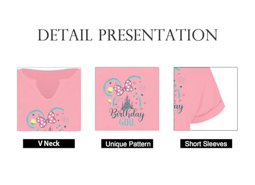 Birthday Shirt for Women Magical Tshirt Cute Birthday Party Gift Vneck Graphic Short Sleeve Graphic Tops4