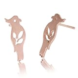 RONKAHSHOW Dainty Parrot Earrings Plated Earrings for Women Custom Fashion Jewelry Best Gift for Women Mother Daughter Friendship Christmas Birthday New Year Mother's day (Parrot Earrings Rose Gold)