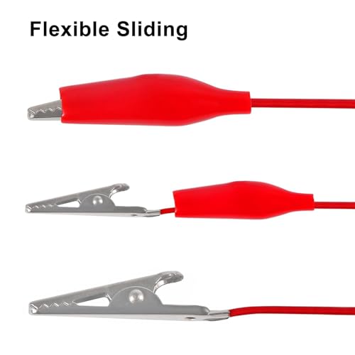 Image of 12PCS Alligator Clips Electrical Test Leads 1M Electrical Insulated Test Leads with Alligator Clips Double-Ended Jumper Wire for Circuit Connection Electrical Testing (Red and Black)