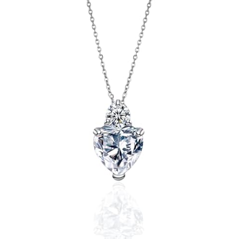 JennyWrenJewels Children's Crystal Heart Necklace | Jewellery gifts for girls | Sterling Silver | Christmas, birthday, mother, daughter, friend (Clear, 16) Cover