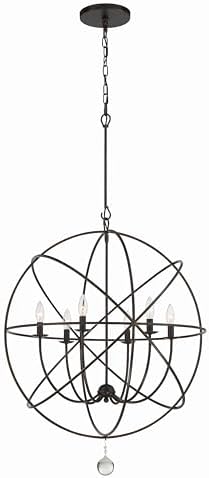 Crystorama Solaris 6 Light English Bronze Sphere Chandelier