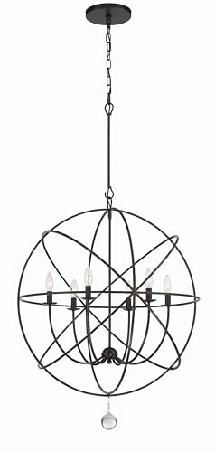 Crystorama Solaris 6 Light English Bronze Sphere Chandelier