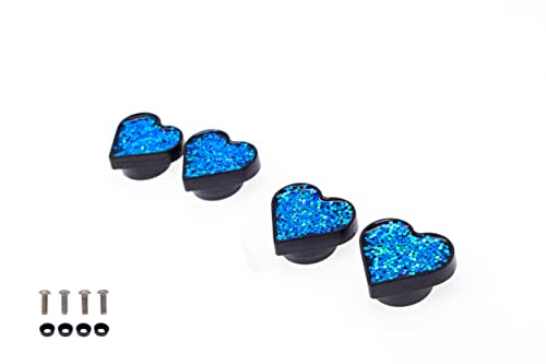 Image of FD&D Multiple Use Shining Screw Cap, Blue Heart Pattern with M6 Machine Screw