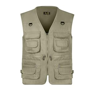 LBL Men’s Utility Fishing Vest Lightweight Outdoor Work Safari Travel Photo Multi Pockets Waistcoat Jacket