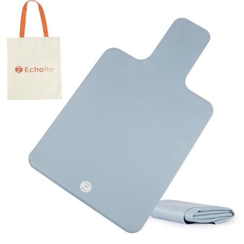 Echome Non-Slip Pilates Reformer Mat with Mesh Bag – Sweat-Wicking, Lightweight, Fits Balanced Body/Merrithew/Aeropilates (38'x22') (Dusty Blue)