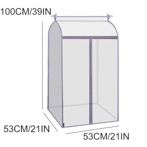 Double Layer Dustproof Garment Rack Cover, Translucent Clothes Bag for Suits, Shirts & Sweaters, Sealed Protection (Purple, 53x53x120cm/21x21x47in)2