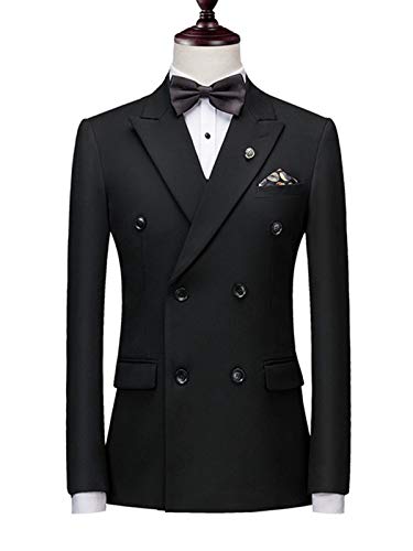 GATMSTZ Mens Slim Fit 2 Pieces Double Breasted Suit Men Jacket Pants Peak Lapel Wedding Formal Party Homecoming Deep Green3