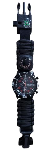 Montre de Survie Multifonction Homme – Bracelet Paracorde avec Allume-Feu,