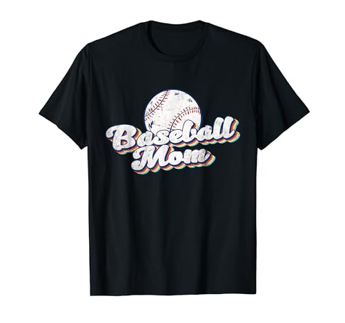 Baseball Mom Vintage Print Softball Mom Mothers Day Baseball T-Shirt