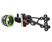 REDLINE Single Pin Slider Bow Sight - .019 Fiber Pin with 2nd & 3rd Axis Adjustments and Enclosed Fiber Optic Ring - Black - Left Handed