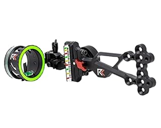REDLINE Single Pin Slider Bow Sight - .019 Fiber Pin with 2nd & 3rd Axis Adjustments and Enclosed Fiber Optic Ring - Black - Left Handed
