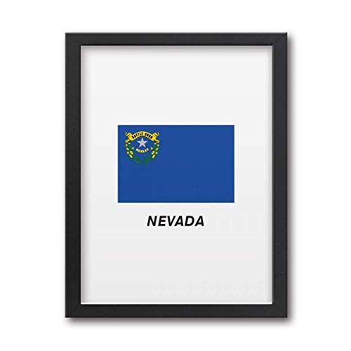 offbb Marco de pintura artística con diseño de bandera del estado de Nevada, decoración de exposición, decoración del hogar