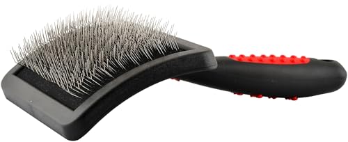 Jeffers Soft Pin Universal Slicker Brush for Dogs &amp; Cats, Grooming Brush for Sensitive Skin, Remove Mats, Loose Fur, &amp; Dead Hair, Tangle Detangler, Safe Grooming Tool - Large 4½" x 3-3/8"