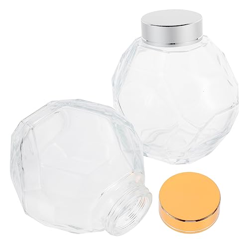 COLLBATH 2pcs Honey Pickle Bottle Clear Honey Jar Honey Clear Jar Honey Jars with Lids Small Jars with Lids Storage Jars Sealing Honey Bottle Transparent Honey Jar Clear Jars Glass Silver