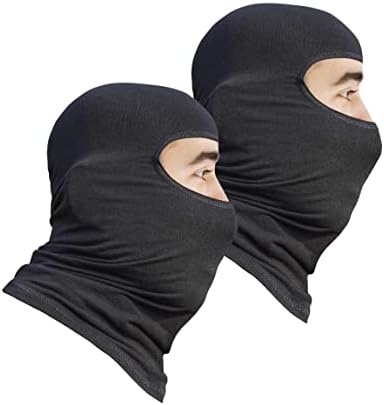 (1/2/3 Pack) Balaclava Face Mask- Coolmax Highly Breathable for Biking, Cycling, Skiing & Outdoor Sports for Men/Women- Black ((Pack of 2) Black)