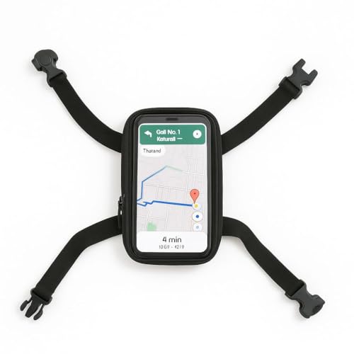 Image of Universal Mobile Holder /Stand /Mount Pouch for Scooters Scooty Activa Jupiter EV's | X1 Model Colour Black