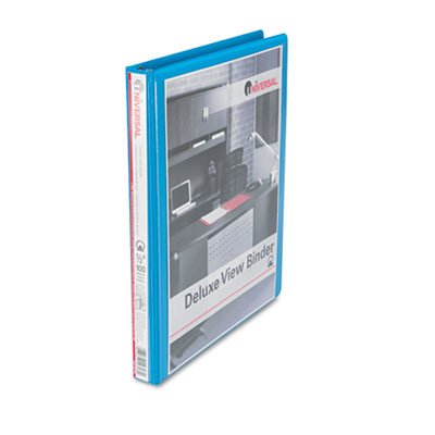 Classeur vinyle blanc Deluxe à anneaux avec couverture personnalisable transparente