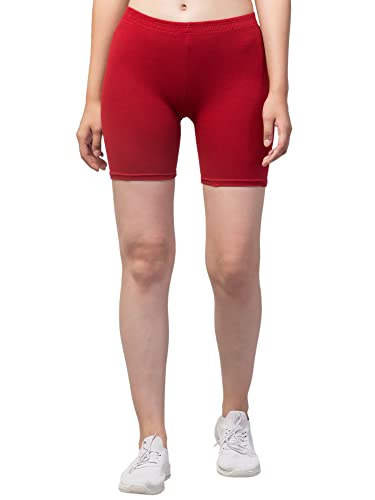 Image of Women's Cycling Shorts - Skin Fit Stretchable Tights for Gym, Sports, Running, Yoga & Layering Under Dresses - High-Waist, Seamless, Moisture-Wicking
