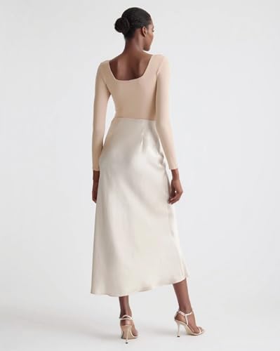 Womens 100% Mulberry Silk Skirts Casual Silk Maxi Skirt High Waisted Long Skirts Elegant Work Skirts Washable3