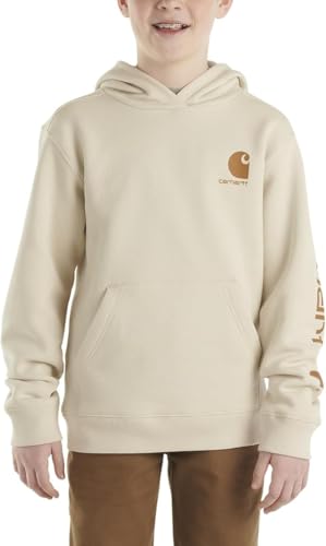 Carhartt CA6581 Youth Boys' Long Sleeve Hooded Sweatshirt, Malt - Medium 10/12 Youth