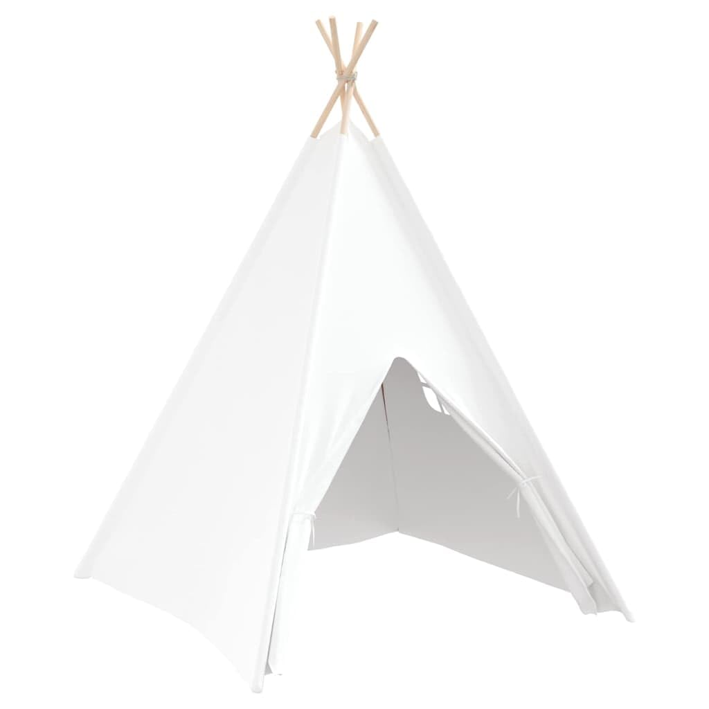 Teepee Zelt Weiß mit Stoff und Plastik 120 x 120 x 150 cm, leichtes Spielzelt für Kinderzimmer und Garten, tragbar und faltbar, ideal für drinnen und draußen