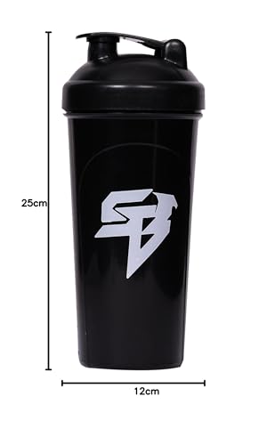 Image of Steelbird Super 700: High-Performance Gym Protein Shaker Bottle - Boost Your Workout! (Black)