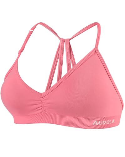 Image of AUROLA Mercury Workout Sports Bras Women Athletic Removable Padded Backless Strapy Minimal Crop Top