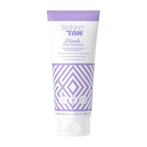 Skinny Tan Self-Tan Eraser - Manual and Chemical Exfoliation - Jelly-Like Texture - Removes Old Tan, Corrects Mistakes, and Exfoliates Skin - Brightens and Smoothes Your Epidermis - 7.03 oz Cream Cover