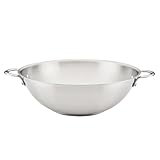 Rachael Ray Professional Stainless Steel Wok/Stir-Fry Pan, Compatible with All Cooktops, Induction Ready, Dishwasher and Metal Utensil Safe, 14 Inch - Stainless Steel