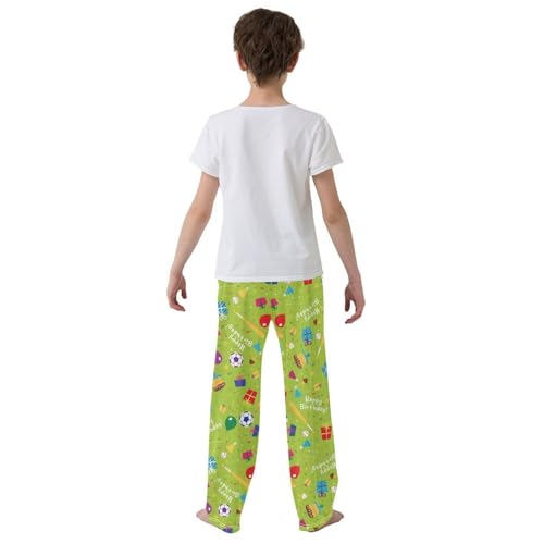 ZZXXB Happy Birthday Soccer Boys Long Pants Soft Trousers Elastic Waist Kids Lounge Bottoms with Pockets S-XL3