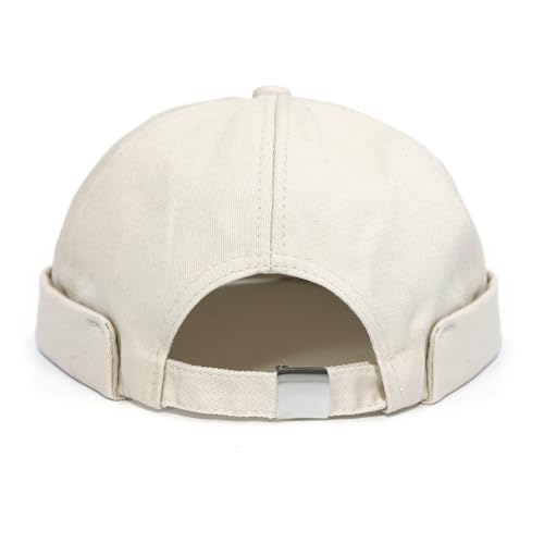 Image of 2 Pcs Mens Brimless Docker Cap Set - Retro Worker Sailor Skull Cap Beanie with Rolled Cuff