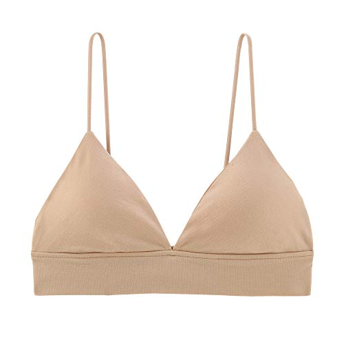Image of INIBUD Bralette for Women Triangle Cups Removable Padded Wire Free Pull On Closure