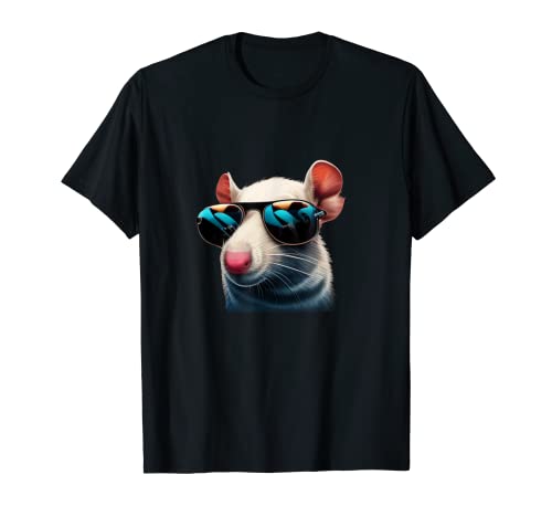 Photo de Rat blanc amusant avec lunettes de soleil T-Shirt