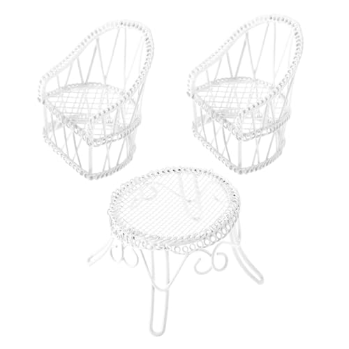 Table et chaises de jardin miniatures 1:12 pour décoration de micro paysage et mini banc Mipcase