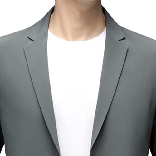 Men's Casual Suit Coat Lightweight Two Button Business Jackets Summer Business Ice Silk Blazer Sport Jacket2