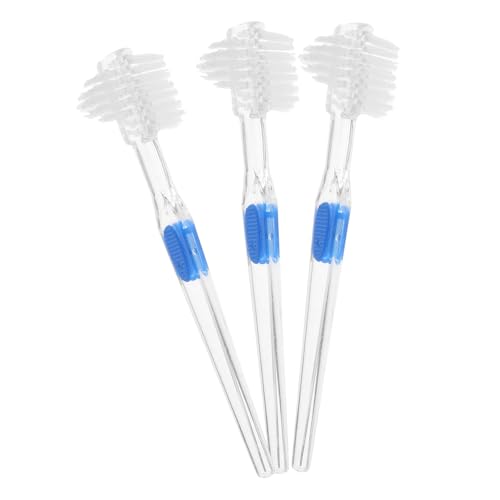 minkissy 15 Stk falsche Zahnbürste Prothese Zahnbürste für falsche Zähne brush bürste Werkzeug doppelseitige faltbar Reinigungsbürste Zahnpasta Zahnersatz