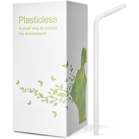 200 Count 100% Plant-Based Compostable Straws - Plasticless Biodegradable Flexible Drinking Straws - A Fantastic Eco Friendly Alternative to Plastic Straws Cover