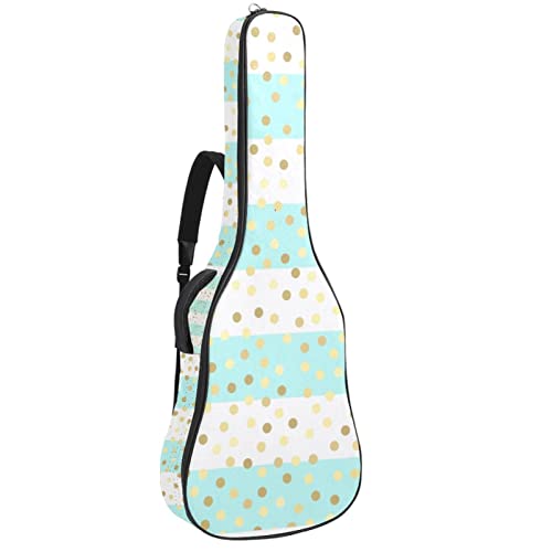 Sac à dos à pois dorés sur rayures vertes et blanches avec étui épais pour guitare acoustique, électrique, basse, avec… - Les Beatles, Paul McCartney, John Lennon, RIngo Starr, George Harrison Sac à dos à pois dorés sur rayures vertes et blanches avec étui épais pour guitare acoustique, électrique, basse, avec…