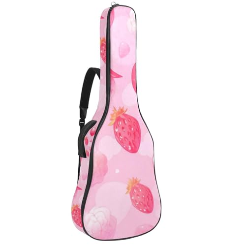 Housse guitare acoustique 40-42 pouces motif fruits roses imperméable
