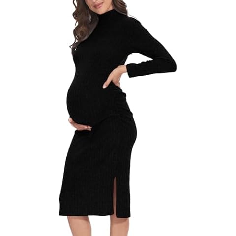 Turtleneck Midi Maternity Sweater Dress by guruixu Cover