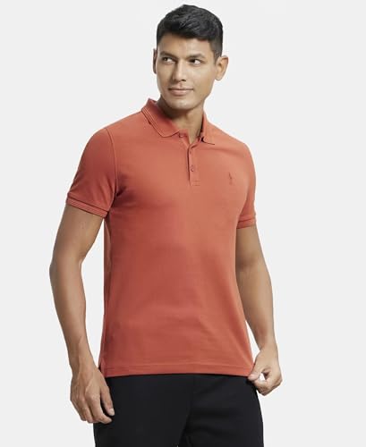 Image of Jockey 3912 Men Super Combed Cotton Rich Solid Half Sleeve Polo T-Shirt