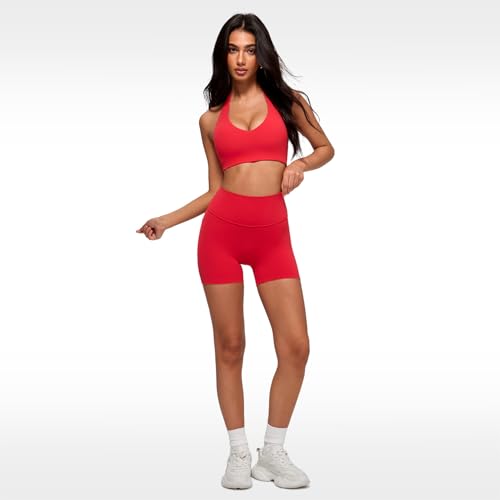 Image of INGIA Halter Longline Sports Bra Padded | Yoga, Workout, Low Back, Crop Top, with Built in Bra, for Women