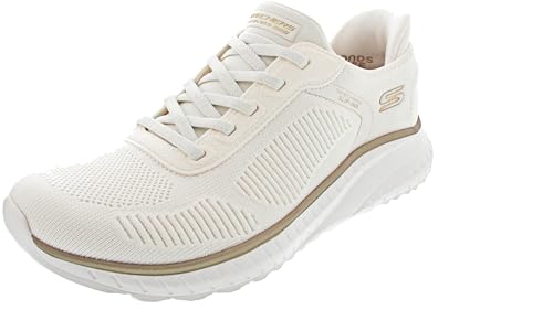 Skechers Damen Bobs Squad Chaos Current MuseSneaker, Weißgold-Textil, 40 EU