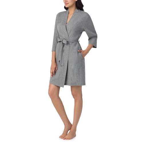 Image of Nautica Womens Soft Robe - Above Knee 3 /4 Length Sleeve Lightweight Robe - Cotton Knit Jersey Sleepwear and Loungewear