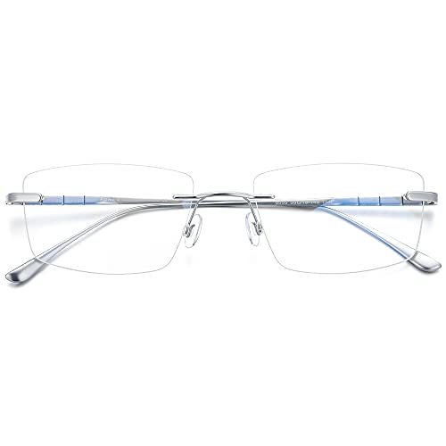 Image of FONEX Titanium Glasses Frame for Men,Square Eyewear Full Optical Eyeglasses F85641