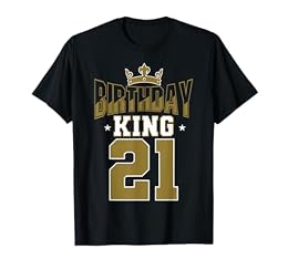 Birthday King 21 Bday Party Celebration 21st Royal Theme T-Shirt